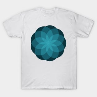 Geometric Flower of Circles (Cyan) T-Shirt